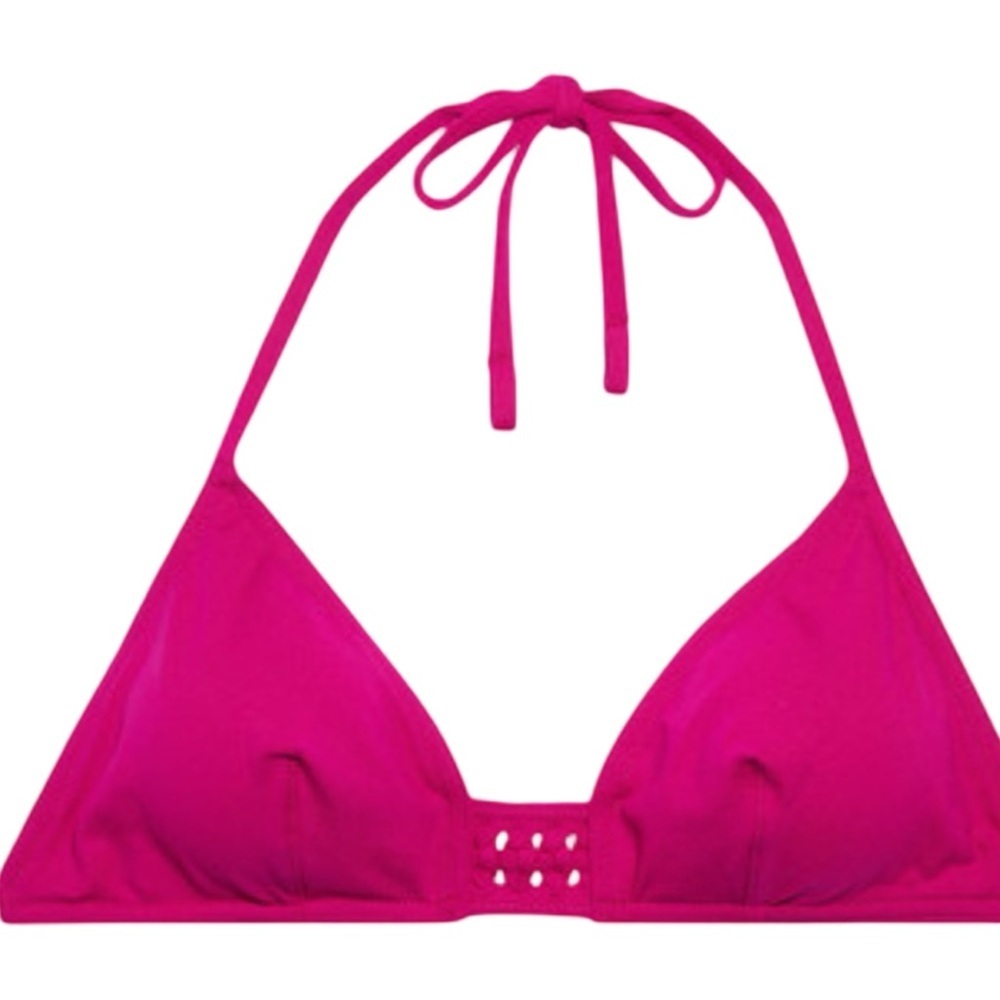 NWT ERES “Lumi” Multi Position Triangle Bikini Top Pink Fizz with Braiding - Picture 2 of 16